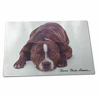 Large Glass Cutting Chopping Board Staffie Bull Terrier 