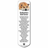 Red Staffordshire Bull Terrier Dog Bookmark, Book mark, Printed full colour