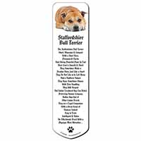 Red Staffordshire Bull Terrier Dog Bookmark, Book mark, Printed full colour