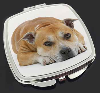 Red Staffordshire Bull Terrier Dog Make-Up Compact Mirror