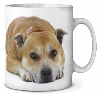 Red Staffordshire Bull Terrier Dog Ceramic 10oz Coffee Mug/Tea Cup