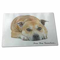 Large Glass Cutting Chopping Board Staffie 