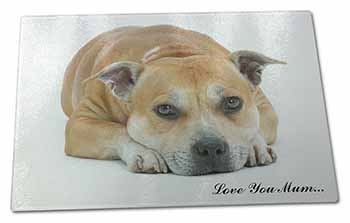 Large Glass Cutting Chopping Board Staff Bull Terrier 