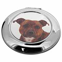 Staffordshire Bull Terrier Dog Make-Up Round Compact Mirror