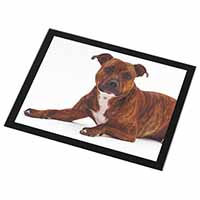 Staffordshire Bull Terrier Dog Black Rim High Quality Glass Placemat