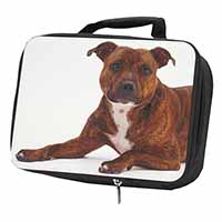 Staffordshire Bull Terrier Dog Black Insulated School Lunch Box/Picnic Bag