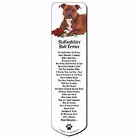 Staffie with Red Rose Bookmark, Book mark, Printed full colour