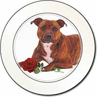 Staffie with Red Rose Car or Van Permit Holder/Tax Disc Holder