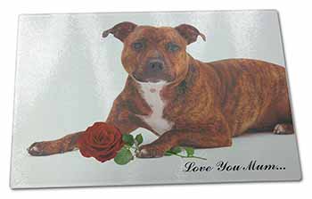 Large Glass Cutting Chopping Board Staffie+Rose 