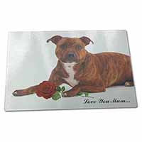 Large Glass Cutting Chopping Board Staffie+Rose 