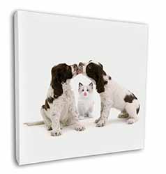 Cocker Spaniel and Kitten -Love Square Canvas 12"x12" Wall Art Picture Print