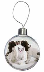 Cocker Spaniel and Kitten -Love Christmas Bauble