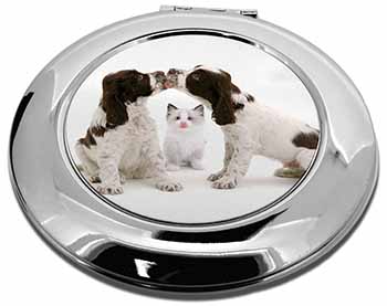 Cocker Spaniel and Kitten -Love Make-Up Round Compact Mirror