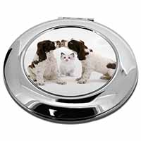 Cocker Spaniel and Kitten -Love Make-Up Round Compact Mirror