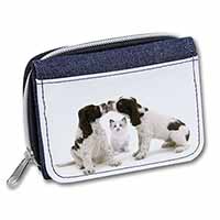 Cocker Spaniel and Kitten -Love Unisex Denim Purse Wallet