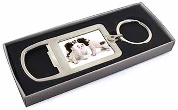 Cocker Spaniel and Kitten -Love Chrome Metal Bottle Opener Keyring in Box