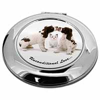 Cocker Spaniel and Kitten -Love Make-Up Round Compact Mirror