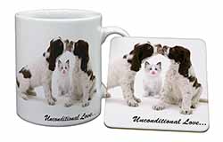 Cocker Spaniel and Kitten -Love Mug and Coaster Set