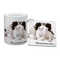 Cocker Spaniel and Kitten -Love Mug and Coaster Set