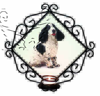 Cocker Spaniel Dog Wrought Iron Wall Art Candle Holder