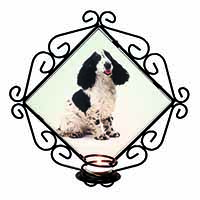 Cocker Spaniel Dog Wrought Iron Wall Art Candle Holder