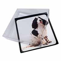 4x Cocker Spaniel Dog Picture Table Coasters Set in Gift Box