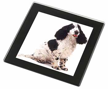 Cocker Spaniel Dog Black Rim High Quality Glass Coaster