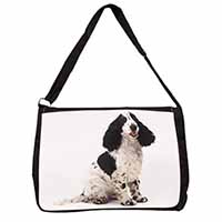 Cocker Spaniel Dog Large Black Laptop Shoulder Bag School/College