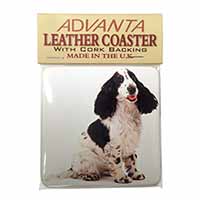 Cocker Spaniel Dog Single Leather Photo Coaster