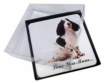 4x Black White Spaniel 