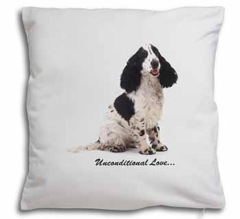 Cocker Spaniel With Love Soft White Velvet Feel Scatter Cushion