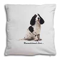 Cocker Spaniel With Love Soft White Velvet Feel Scatter Cushion