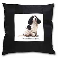 Cocker Spaniel With Love Black Satin Feel Scatter Cushion