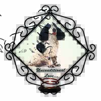 Cocker Spaniel With Love Wrought Iron Wall Art Candle Holder