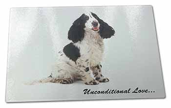 Large Glass Cutting Chopping Board Cocker Spaniel With Love