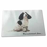 Large Glass Cutting Chopping Board Cocker Spaniel With Love