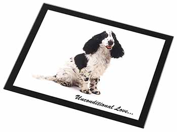 Cocker Spaniel With Love Black Rim High Quality Glass Placemat