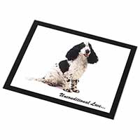 Cocker Spaniel With Love Black Rim High Quality Glass Placemat