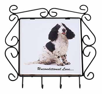 Cocker Spaniel With Love Wrought Iron Key Holder Hooks