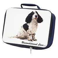 Cocker Spaniel With Love Navy Insulated School Lunch Box/Picnic Bag