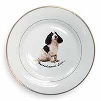 Cocker Spaniel With Love Gold Rim Plate Printed Full Colour in Gift Box