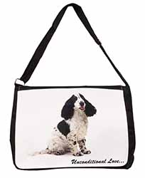 Cocker Spaniel With Love Large Black Laptop Shoulder Bag School/College