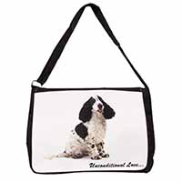 Cocker Spaniel With Love Large Black Laptop Shoulder Bag School/College