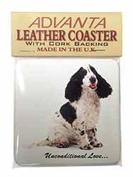 Cocker Spaniel With Love Single Leather Photo Coaster
