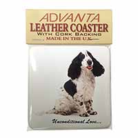 Cocker Spaniel With Love Single Leather Photo Coaster