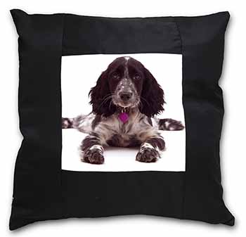 Cocker Spaniel Dog Breed Gift Black Satin Feel Scatter Cushion