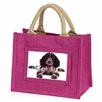 Cocker Spaniel Dog Breed Gift Little Girls Small Pink Jute Shopping Bag