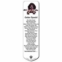 Cocker Spaniel Dog Breed Gift Bookmark, Book mark, Printed full colour