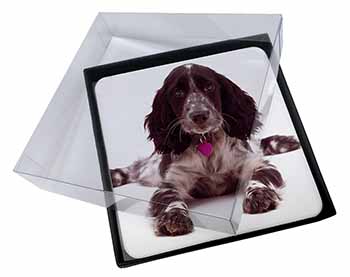 4x Cocker Spaniel Dog Breed Gift Picture Table Coasters Set in Gift Box