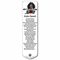 Cocker Spaniel (B+W) with Red Rose Bookmark, Book mark, Printed full colour